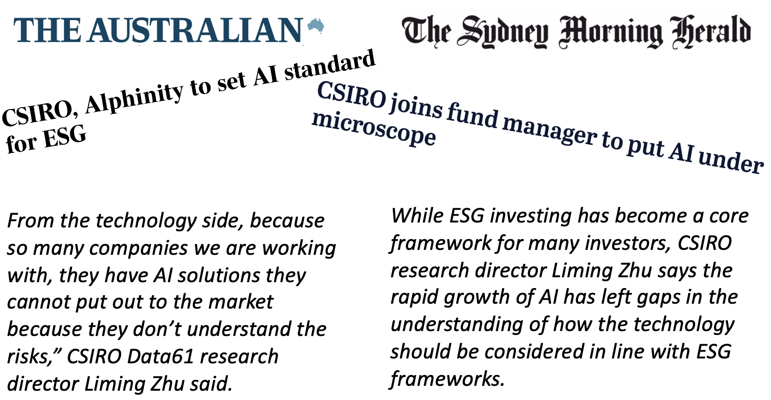 SMH/Australian/WSJ:  Responsible AI via the ESG Lens