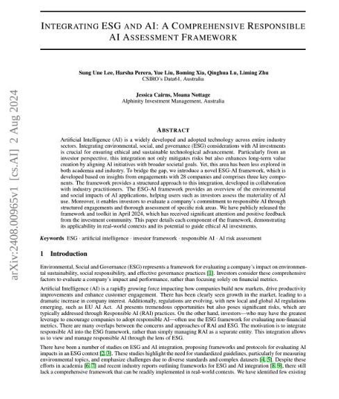 Integrating ESG and AI