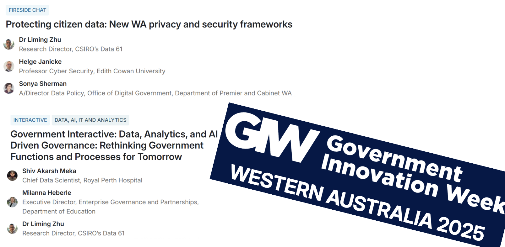 Panels at WA Gov Innovation Week
